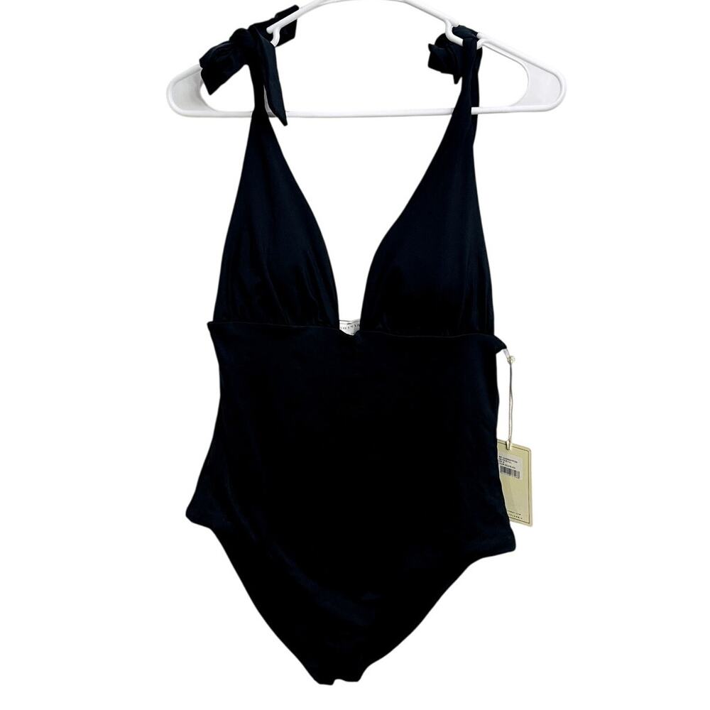 NWT Anthropologie Boamar‎ Black Tie One Piece Swimsuit Size M Feminine Luxury